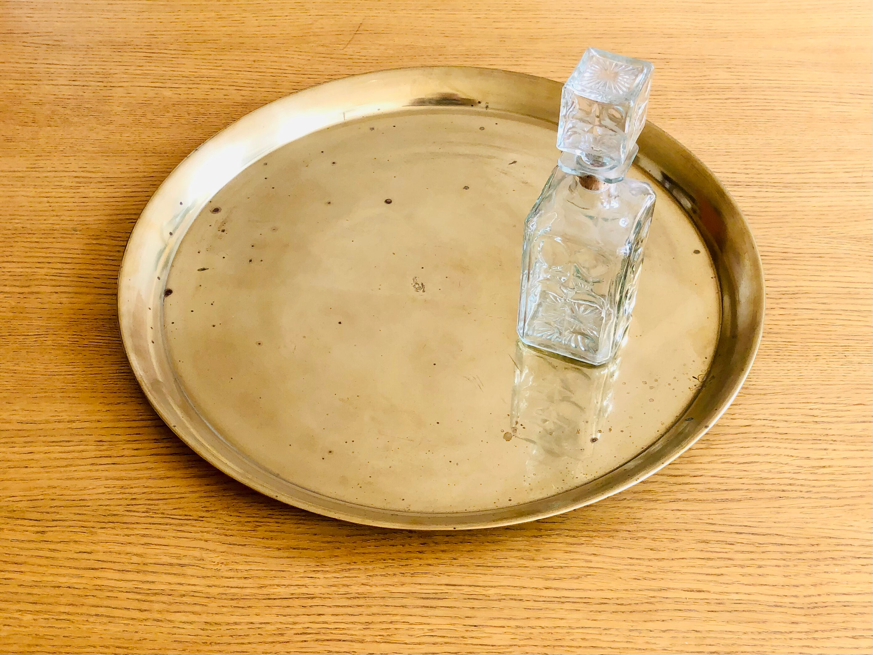 Vintage brass tray D57cm