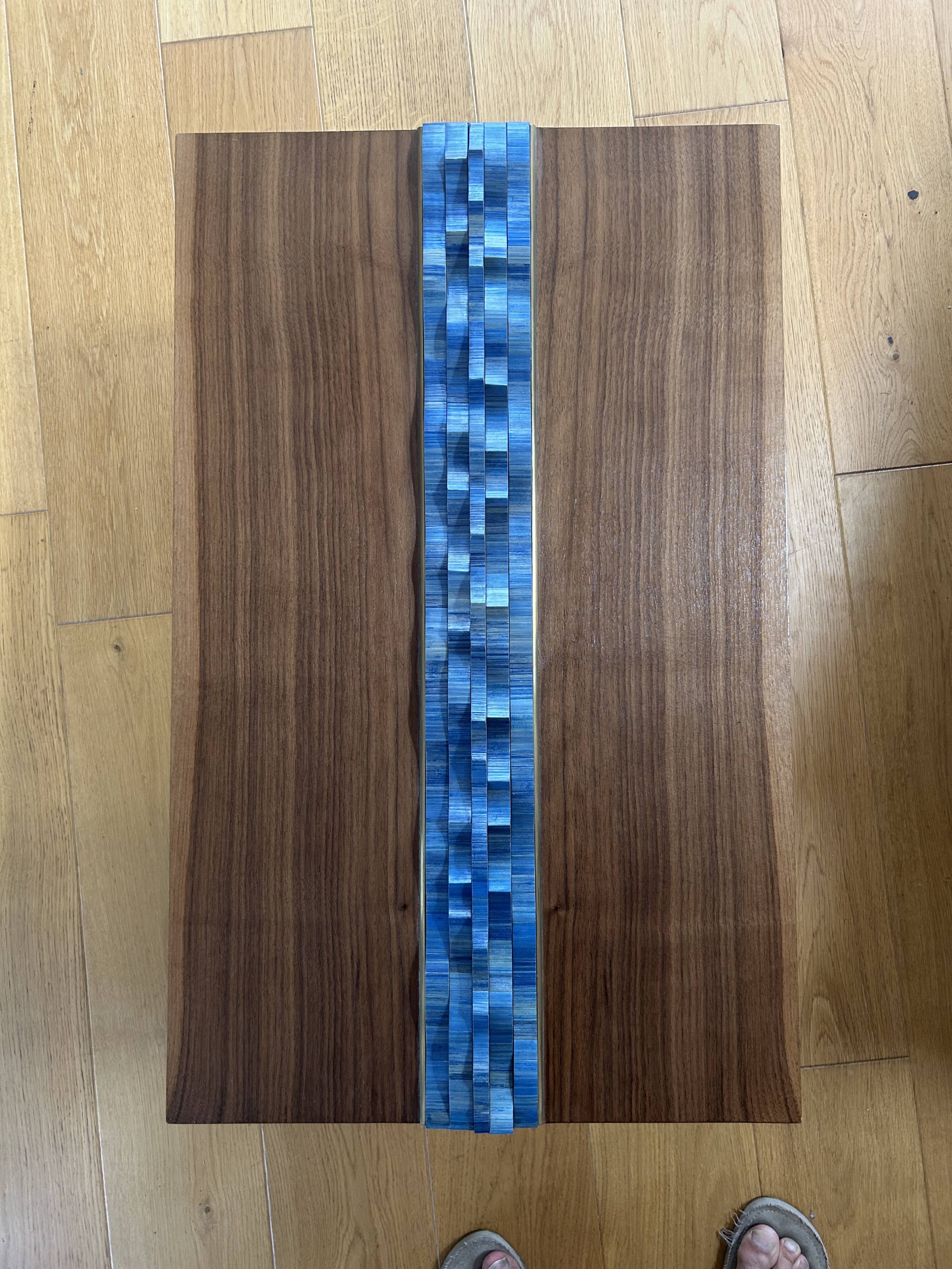 Walnut straw coffee table