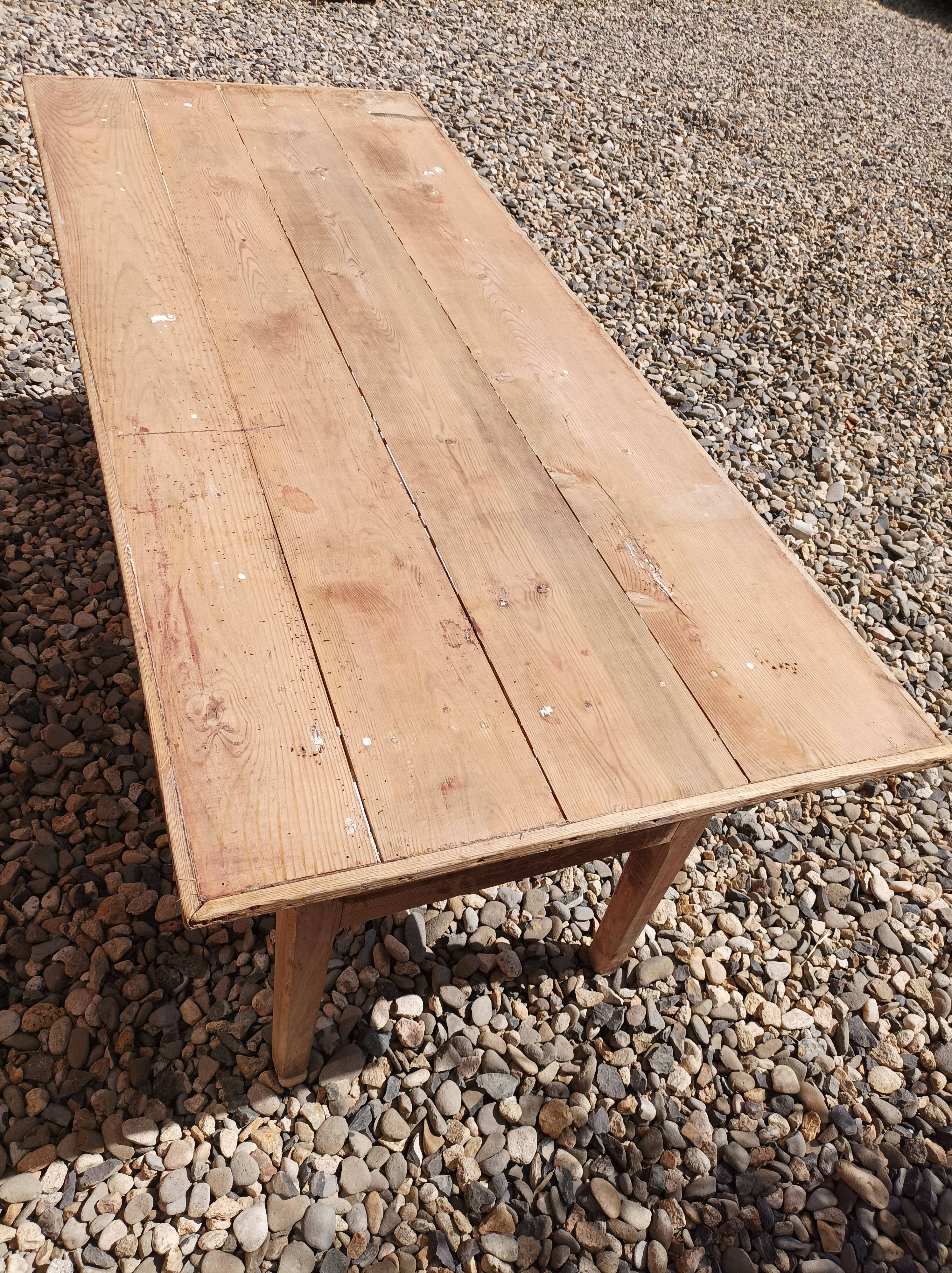 Old fir table 3 drawers