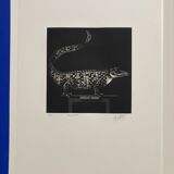 Mario avati (1921-2009), alligator, black and white, 1970
