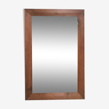 Miroir ancien avec cadre en bois brut 100x67cm