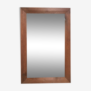 Old mirror with 100x67 raw wood frame