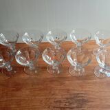 SET OF 10 FACETED GLASS CHAMPAGNE GLASSES