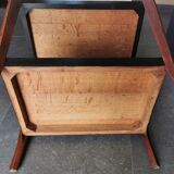 Art Deco oak coffee table redesigned with 2 levels