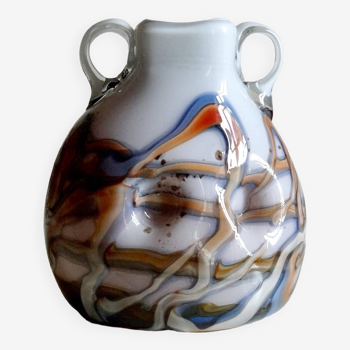 Vase pâte de verre style Opaline de Florence