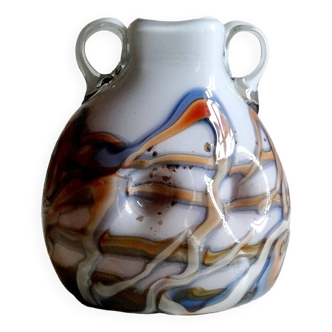 Vase pâte de verre style Opaline de Florence