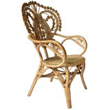 Chaise de salle à manger en rotin vintage