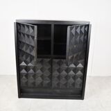 Black brutalist bar cabinet, 1970s