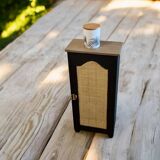 Wooden chest with caning