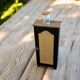 Meuble coffre bois et cannage