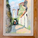 Swedish oil painting on panel "Morcote" – vintage and framed
