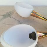 Double sconce brass and opalines by Lunel