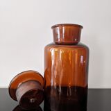 Pot a pharmacie ancien en verre roux