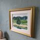 « Green Grove » peinture à l’huile de paysage suédoise vintage, encadrée