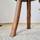 Small stool / antique stool in raw wood – Brutalist spirit
