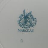 Lot de douze assiettes plates en terre de fer de la faïencerie Moulin des L
