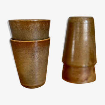 Vintage digoin sandstone cup glasses