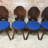 Set of 6 brutalist bistro chairs 1960