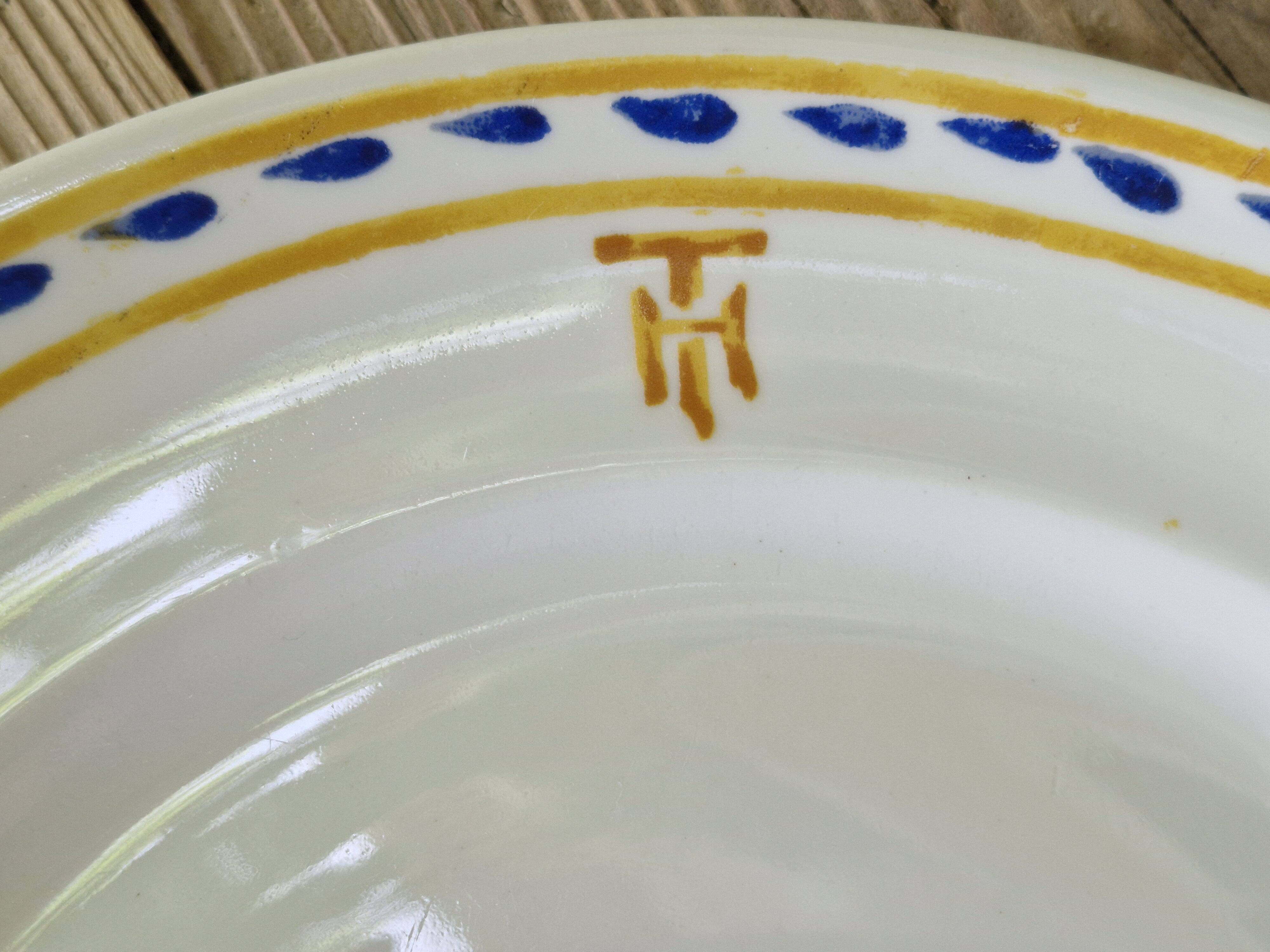 Rare 9 Antique Theodore Haviland Plates - Stamped & Monogrammed