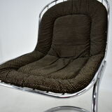 Set of four chrome dining chairs, italy, 1970s