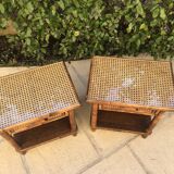 Pair of bedsides wood and canning