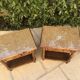 Paire de chevets bois et cannage