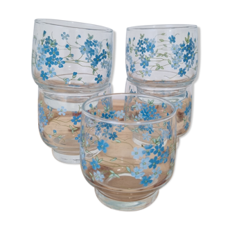 Verres vintage veronica arcopal myosotis