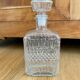 Set of 3 glass whiskey decanters