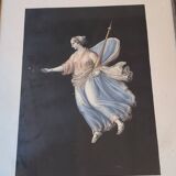 Ensemble de six gravures napolitaines polychromes encadrées