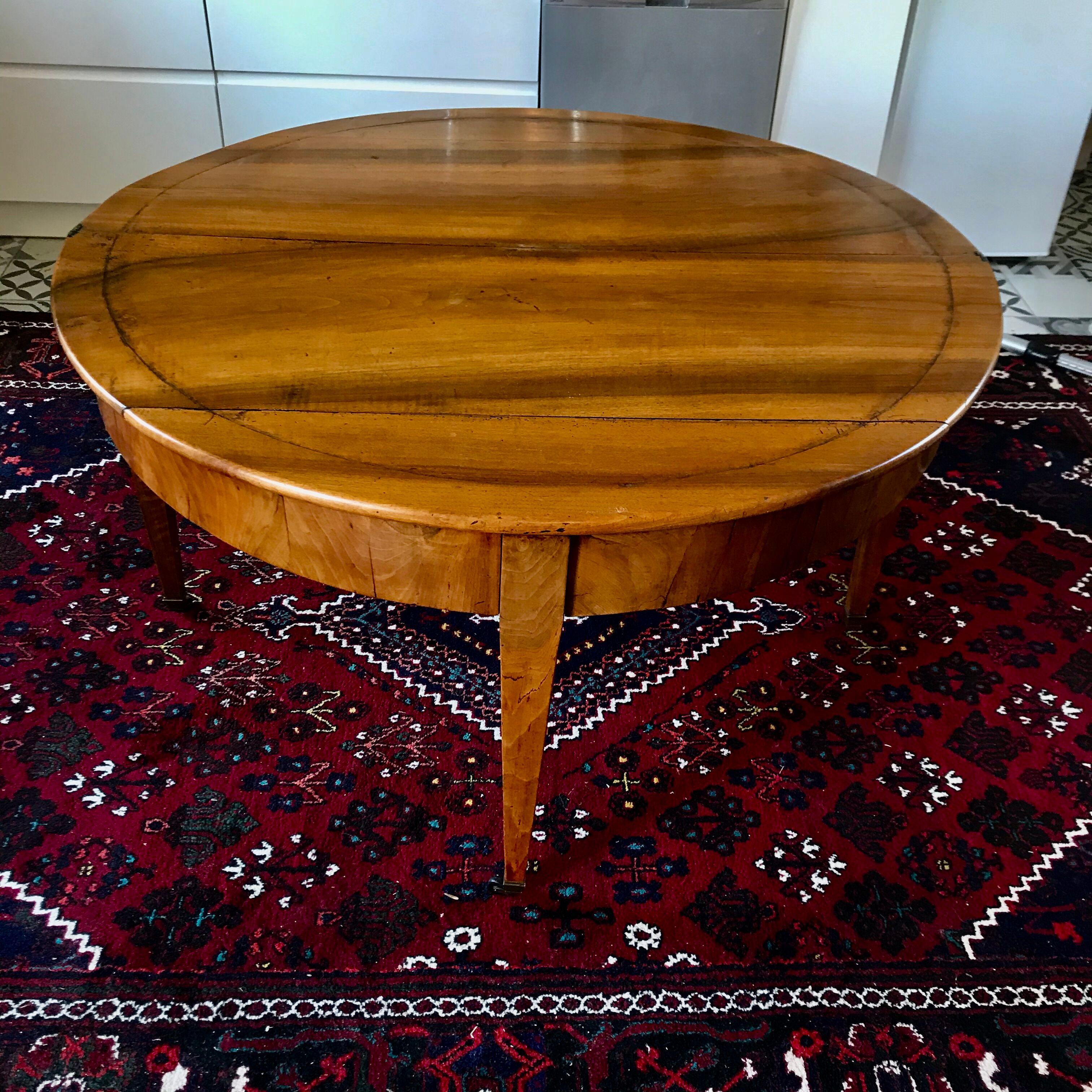 Antique half moon table in walnut