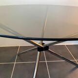 Round kitchen or dining room in smoked glass chrome structure an70