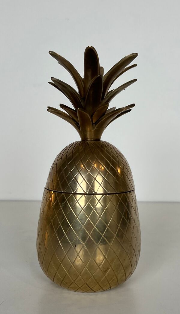 Seau à glaçon ananas en laiton et acier