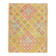 1970s Vintage Turkish Oushak Handmade Wool Cotton Yellow Runner Rug 158x201