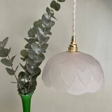 Vintage frosted glass flower motif pendant light