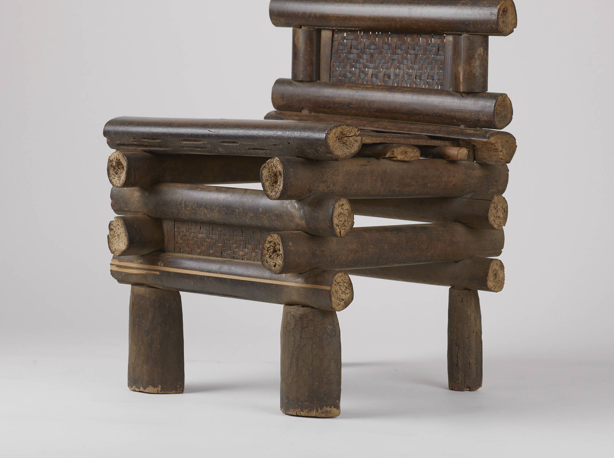 West African Bamileke bamboo handcrafted chair Circa 1950