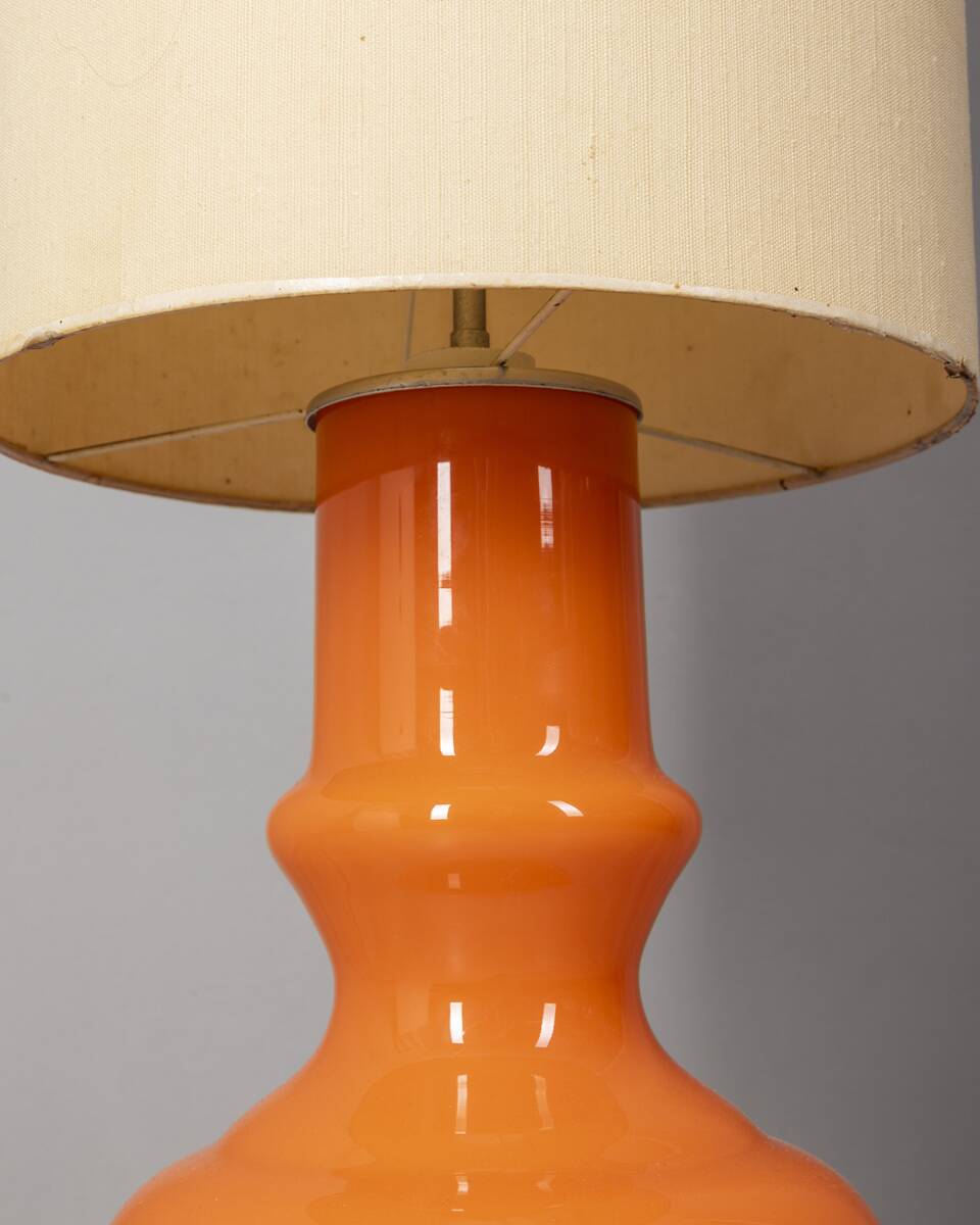Lampadaire vintage années 70 en verre orange design italien