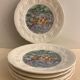 6 Gien cheese plates, Les Saveurs by Marie-Pierre Boitard