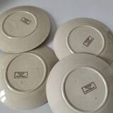 Set of 4 Sarreguemines plates, Royat model, 19th century, early 20th century