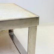 Table basse céramique / chrome — Jean Gregorieff, France, 1970s