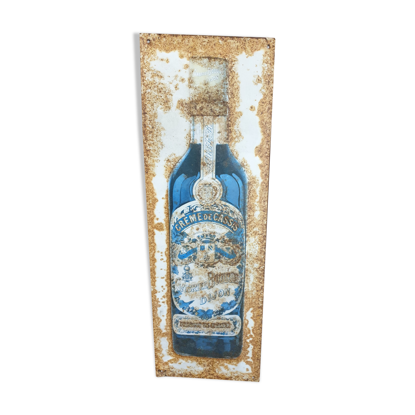 Old metal advertising plate