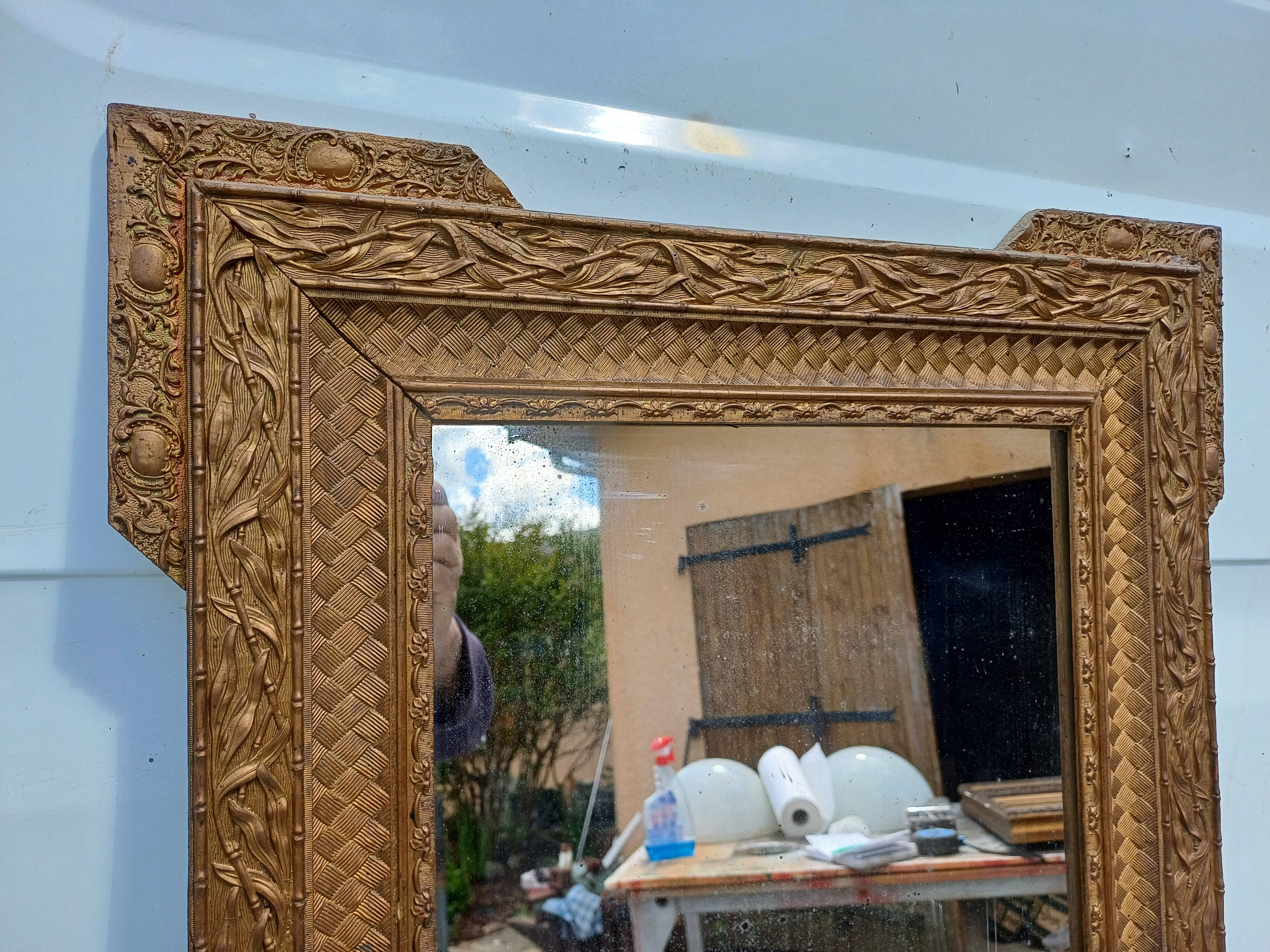 Wood and gilded Stuk mirror 19th