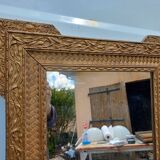 Wood and gilded Stuk mirror 19th