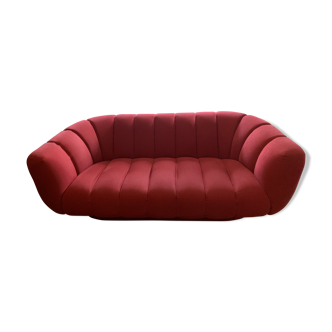 Red sofa 3 places Roche Bobois model Odea (2017)