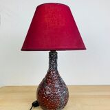 Lampe céramique crispée rouge Vallauris