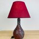 Lampe céramique crispée rouge Vallauris