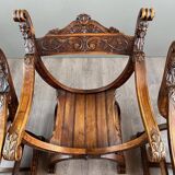 Set of Three Renaissance Style Armchairs, 19th Century
