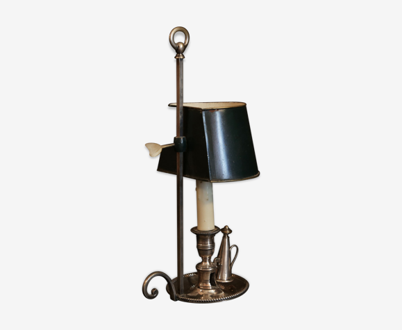 Lampe bouillotte bronze argenté tôle XIXème siècle