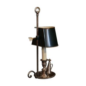 Lampe bouillotte bronze argenté tôle XIXème siècle
