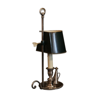 Lampe bouillotte bronze argenté tôle XIXème siècle