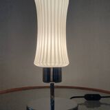 Vintage lamp in opaline glass and chromed metal